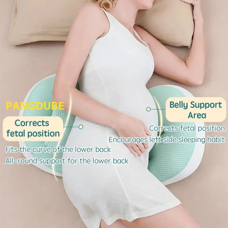 PANGDUBE Pregnancy Pillow with 1pc Free An Auxiliary Pillow Cotton Waist Support Pillow for Pregnant Women Sleeping Body Pillow