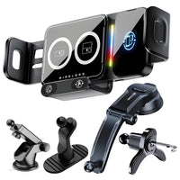 15W Universal Car Phone Wireless Charger Holder 90° Rotation Mount for Samsung Galaxy Fold 6 5 4 3 Z Flip S25 S24 Iphone 17 16