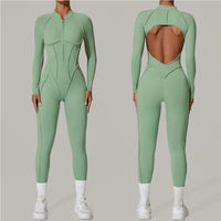 Yoga Suit Gym Set Women Training Sportswear Fitness Long Sleeved Sports Jumpsuit Women Push Up Female Workout Clothes Bodysuits